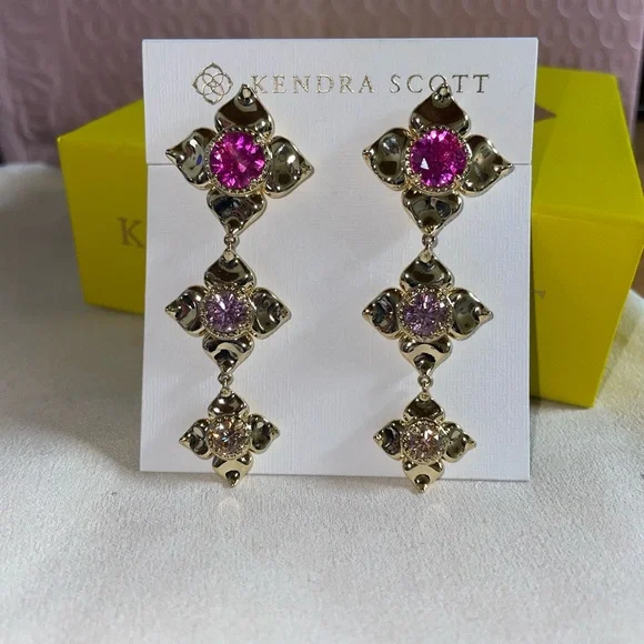 Like New - Kendra Scott Cascading Ombre Floral Drop Earrings - Picture 3 of 4